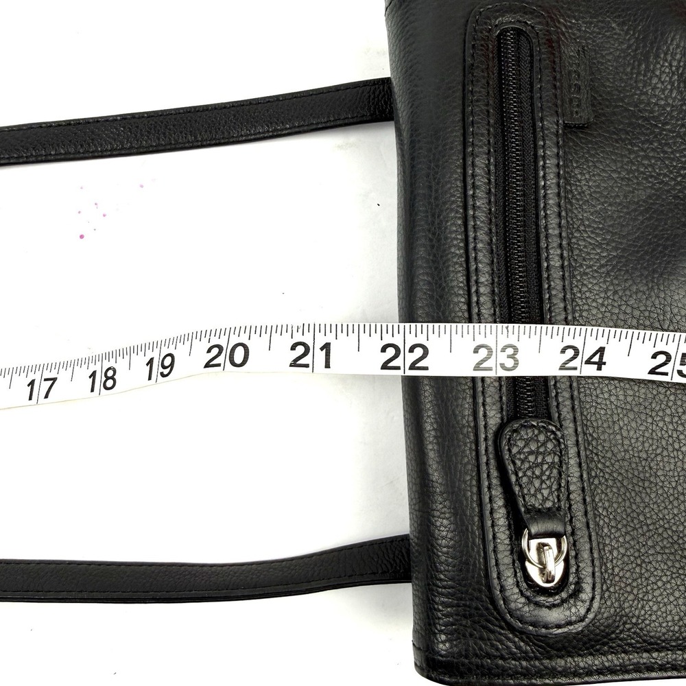 Fossil Crossbody Bag Black Leather Handbag Organizer Travel Classic City Chic - Picture 10 of 10